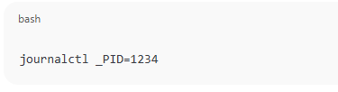 Show logs from a specific process