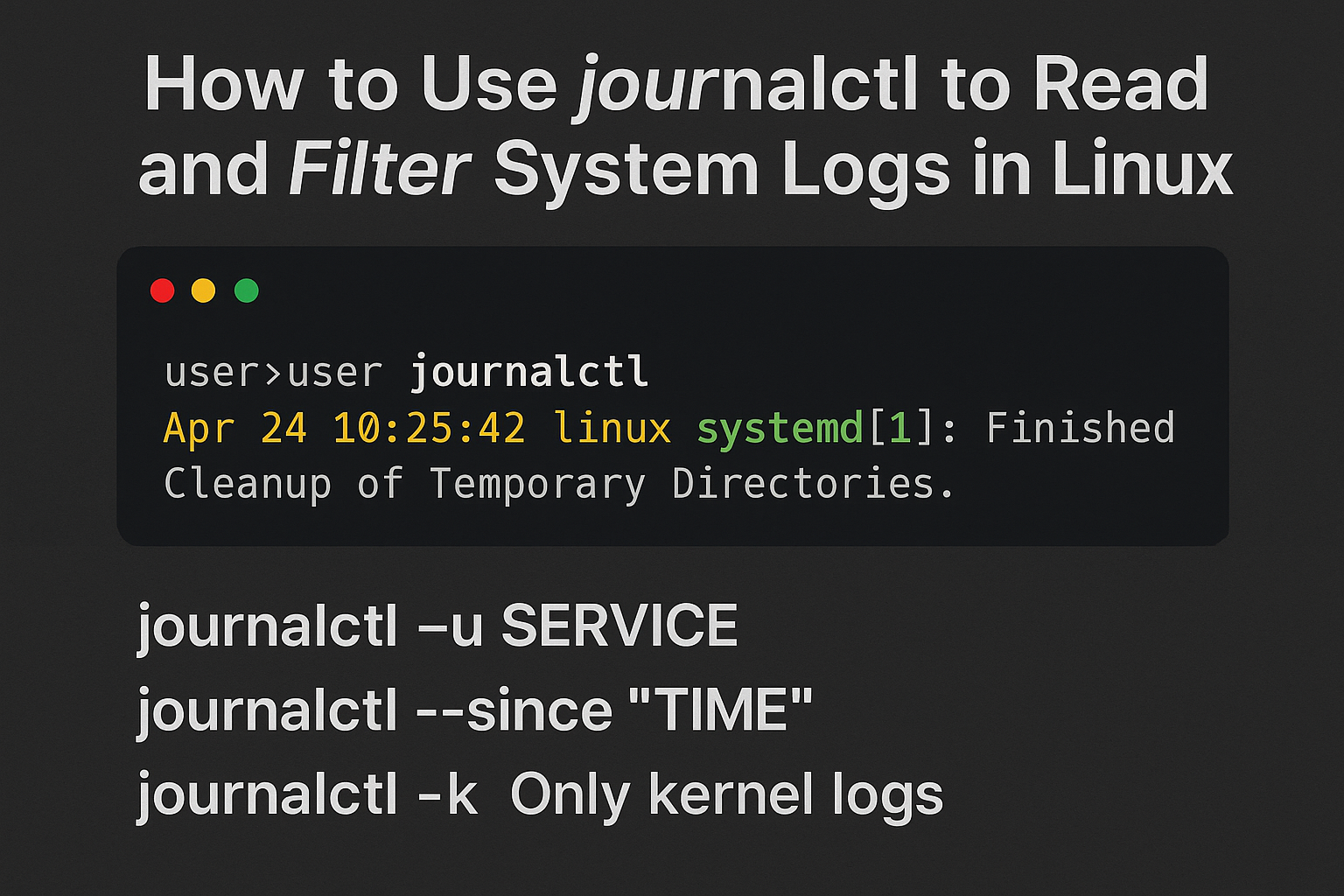 How to Use journalctl to Read and Filter System Logs in Linux