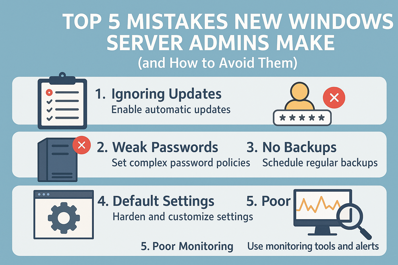 Top 5 Mistakes New Windows Server Admins Make (and How to Avoid Them)