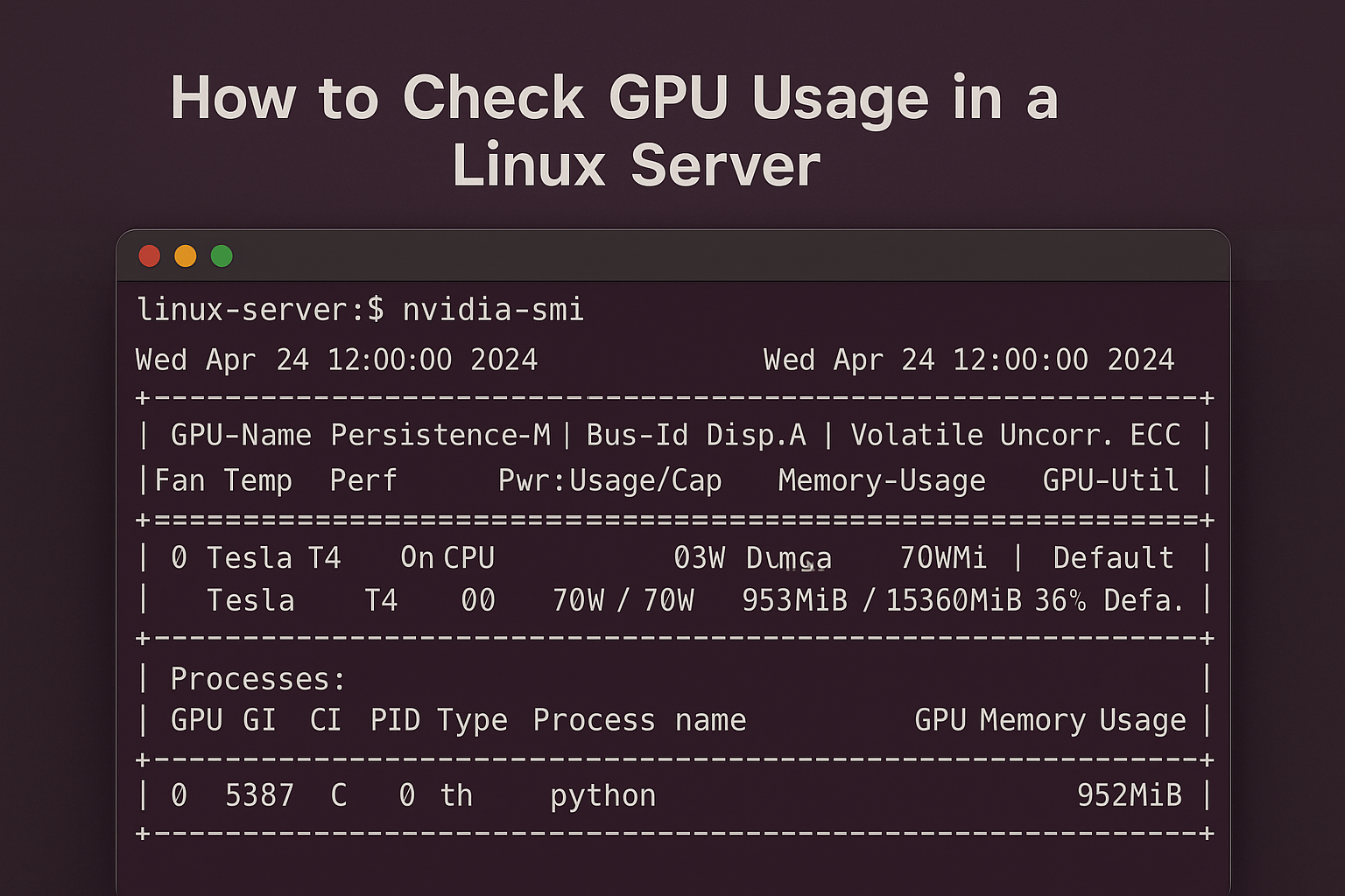 How to Check GPU Usage in a Linux Server