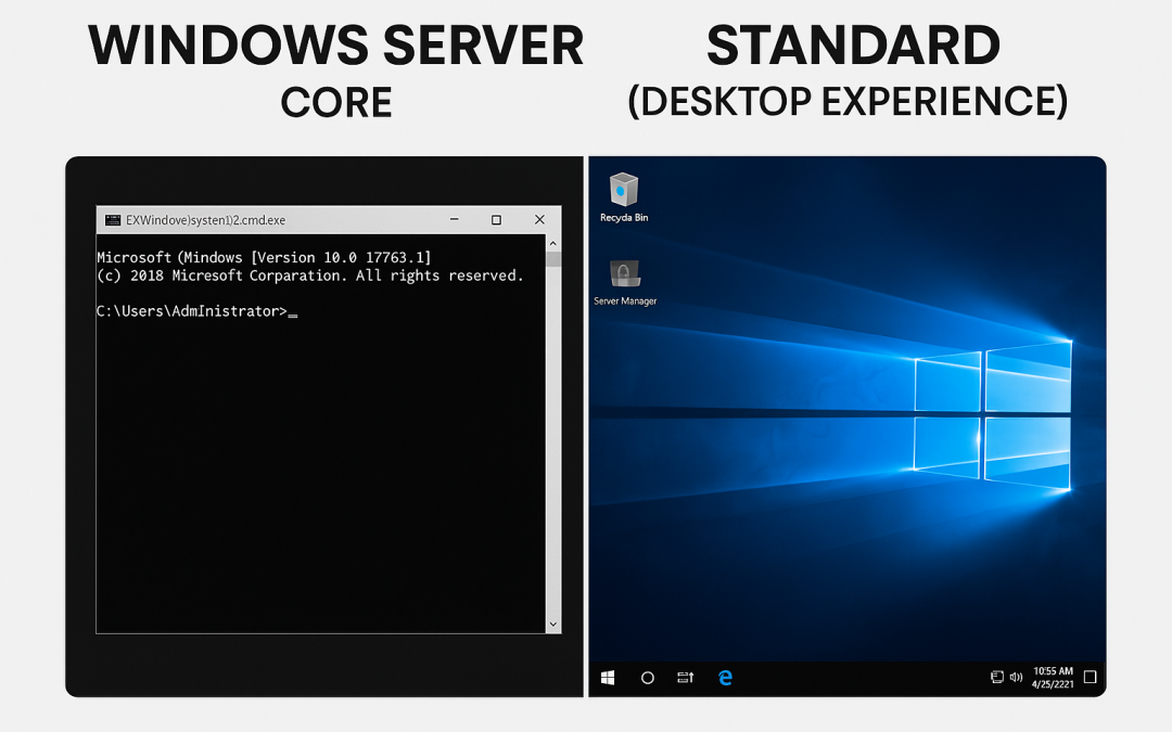 Windows Server Core vs Standard (Desktop Experience)