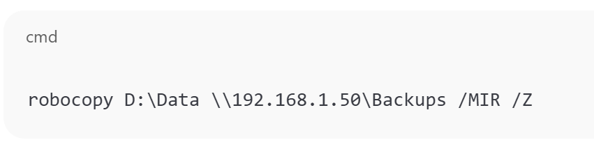 Backup to Network Storage (NAS)