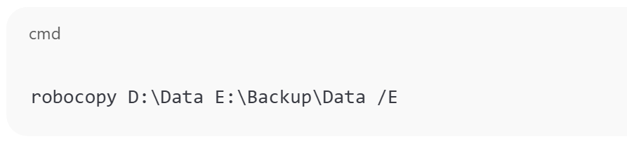 Basic Robocopy Backup Command
