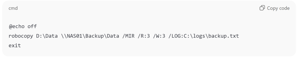 Example Script (Backup.cmd)