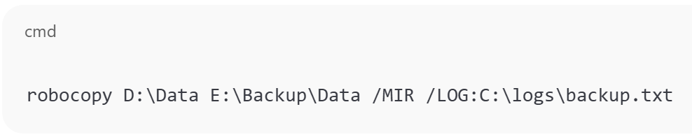 Robocopy Backup with Logging